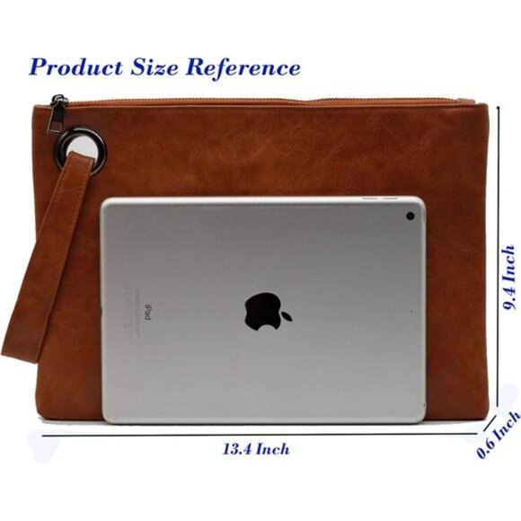 Elegant Tan Clutch Wristlet - Picture 2 of 5